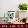 Skull Tropical Island Design Ceramic Mug, 11oz Coffee Cup for Beach Lovers, Unique Summer Vacation Gift, Ocean Sunset and Palm Tree Theme Mug for Office, Home, Reusable Eco-Friendly Tea Cup for Hot