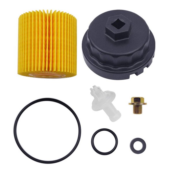 Ibetter Genuine Oil Filter,Wrench,Oil Drain Plug Compatible With Lexus,Toyota,Camry,RAV4,Highlander,Sienna,Tundra And More With 04152-YZZA1 Oil Filter-Fits 64mm Cartridge Style Oil Filter Housing
