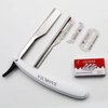 Professional Barber Straight Edge Razor Safety with 20-Pack Derby Blades - 100 Percent Stainless Steel - by VICMOVE (1 Razor + 20 Blades)