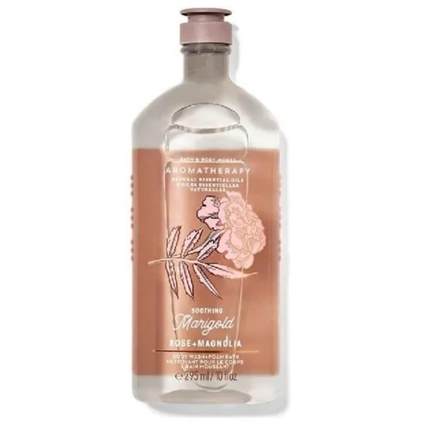 Bath and Body Works Aromatherapy Body Wash and Foam Bath 10 Fluid Ounce (Rose & Marigold)