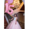 Kwuz 40 Inch Crown Pink Number 5 Balloon, Big Conjoined Baby Pink Foil Mylar Helium 5 Balloon for Girls 5th Birthday Party Decoration Pink Princess Theme Party Supplies Favors Anniversary Decor