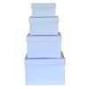 Cypress Lane Square Rigid Gift Boxes, a Nested Set of 4, 3.5x3.5x2 to 6x6x4 inches (White)