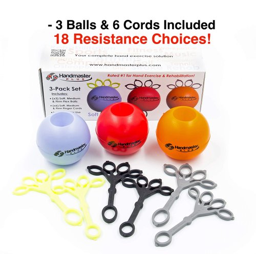 Handmaster Plus Physical Therapy Hand Exerciser (Colours May Vary), 9 Piece Set