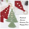 Dremisland Christmas Tree Decoration 3 Set Macrame Christmas Tree Decorative Hanging Ornaments Assembled Macrame Kits Boho Wall Hanging Decor for Christmas Tree Winter New Year Party Supplies