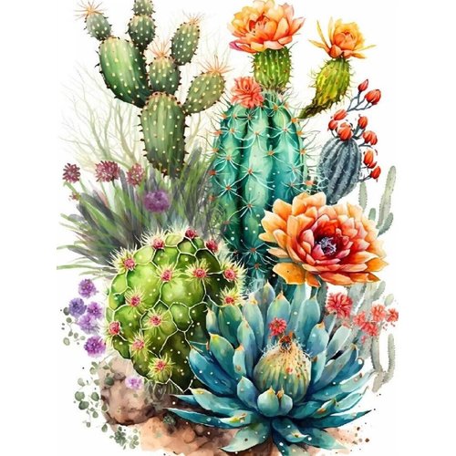 ARTMYRUI Cactus Diamond Painting Kits for Adults,5D Diamond Art Kits,DIY Plant Diamond Dots Paint with Diamonds Paint by Numbers Crystal Art for Home Wall Decor Gifts（12x16inch）.