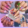 3D Candy Bear Nail Charms, 10 Styles Cartoon Bears Nail Charms, Mix Assorted Pink Blue Purple Acrylic Flowers Butterfly Bowknots Heart Pearls Cute Nail Charms for Nail Art DIY Decor with Pickup Tools