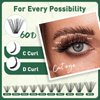 Lash Clusters 320Pcs Eyelash Clusters KEYYOU 60D D Curl 9-18MIX Clusters Lashes Thick Super Soft Wispy DIY Eyelash Extension at Home(60D-D,9-18MIX)