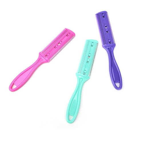 Professional 3 Pcs Double Edge Razor Blades, Trimmer Razor Dual Side Cutting Scissors DIY Hair Thinning Comb Slim Haircuts Cutting Tool