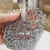 Cast Iron Scrubber 316 Stainless Steel Cast Iron Skillet Cleaner 8"x6" Chainmail Scrubber Scraper Chain Mail Link Scrub for Cast Iron Pre-Seasoned Pans, Griddles, BBQ Grills, and Pot Cookware Cleaning