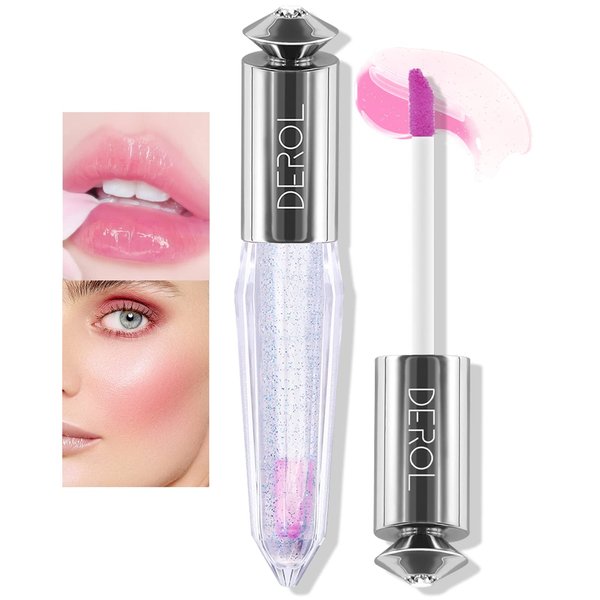 LOKFAR Color Changing Clear Liquid Blush for Cheeks and Lips, Moisturizing Multi-use Rouge Blush Gel, Magic Tinted Balm Waterproof Transparent Cream Liquid Blush, Glossy Shiny Finish Korean Blush Makeup - 5ml