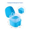 JMU Denture Bath Case, Denture Cup for Soaking Dentures with Strainer Basket Tray for Dentures, Mouth Guard Storage Case