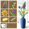 MEIEST Mini Building Blocks Flower Bouquet Set,Creative DIY Unique Decoration Home,Flowers Botanical Collection Construction Building Bricks Toy for Kids Adult (Violet)