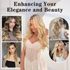 RECOOL Wire Hair Extensions Real Human Hair Balayage Chocolate Brown to Light Brown and Bleach Blonde Remy Invisible Wire Hair Extension Straight Clip in Hair Extensions 20 Inches