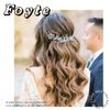 Foyte Crystal Bride Wedding Hair Comb Silver Flower Bridal Headpieces Leaf Hair Pieces Rhinestone Bridesmaid Side Combs Hair Accessories for Women and Girls (gold flower)