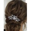 Latious Crystal Bride Wedding Hair Comb Silver Flower Bridal Hair Clip Rhinestones Hair Piece Wedding Hair Accessories for Women and Girls