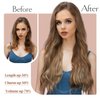 ELIO Clip in Hair Extensions, 20 Inch 6PCS Synthetic Long Thick Wavy Hair Clip Ins Extensions Double Weft Hairpieces Full Head For Women Extension 240g(8.47oz) (Golden Brown Mix Bleach Blonde)