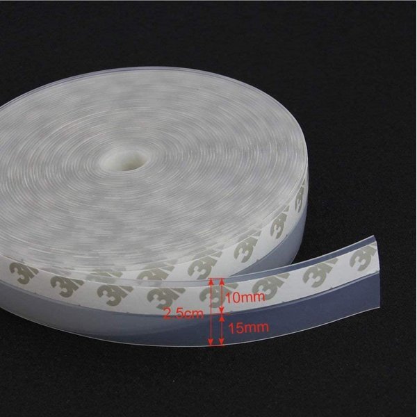 Zengest Door Strip Bottom, House and Glass Shower Door Seal Strip for Side of Door(Transparent), 1" x 16.4'