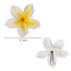 Vividsun Hawaiian Flower Hair Clips White Plumeria Flower Foam Hair Clip 3.7 Inch Artificial Flower Clip for Wedding Party Beach (White/3pcs)