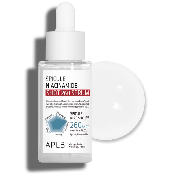 APLB Spicule Niacinamide Shot 260 Serum | SPICULE NIAC SHOT™ 260 1.35 FL.OZ/Korean Skincare, Gentle Exfoliation, Pore Care, Long lasting hydration, Revitalize for gentle and improve skin texture