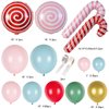 Christmas Balloon Garland Arch Kit, 140Pcs Christmas Balloons with Cane Candy Foil Balloons for Christmas Party Decorations Xmas New Year Birthday Party Supplies
