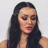 Yean Gold Sequins Head Chain Halloween Costume Headpiece Boho Festival Forehead Hair Jewelry Bridal Layered Hair Chain Prom Accessories Headbands for Women and Girls
