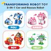 Robocar Poli 2 Pack Poli + Helly Transforming Robot Toys, 4" Transformable Action Figure Toy,Emergency Vehicle Playset, Holiday Birthday Rescue Team Car Toys Gift for Boys Girls Age 1 2 3 4 5