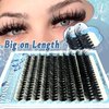 Fluffy Lash Clusters 10-24mm Extra Long Thick 200D Cluster Eyelash Extensions 200pcs Volume D Curl Wispy Individual Lashes Plant Fibres False Eyelashes DIY Lash Extension for Beginners, by FOINEMYED