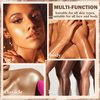 Body Luminizer Body Shimmer Oil Liquid Bronzer Body Glitter Oil Smooth Moisturizing Shimmer Body Lotion Long Lasting Liquid Highlighter with Makeup Brush (Glistening Bronze,40 ml)
