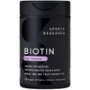 Sports Research Vegan Biotin 2500mcg with Organic Coconut Oil - Extra Strength Biotin Vitamin B7 for Healthier Hair & Skin + Keratin Support - Non-GMO & Gluten Free, 120 Softgels (4 Month Supply)