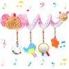 Civaner Newborn Car Seat Toys Stroller Toys for Baby 0-6 Months Infant Activity Spiral Plush Toys Hanging Car Seat Crib Toy for Boy Girls Spiral Hanging Plush Toy Baby Shower Thank You Gift(Delicate)