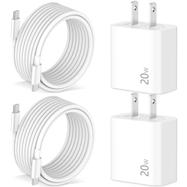 Pixel 9/8/7/6/5/4 Fast Charger, 2Pack 20W USB C Charging Block + 6FT USB C Cable Cord for Google Pixel 8/9 Pro/7/7a, 6a/6/Pro, 5/4/3/XL, Phone 15, Galaxy, Android Phones