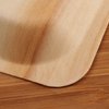 BambooMN - 4.5" x 4.5" x 0.6" Disposable Wood Square Plates/Dishes - 100 Pieces