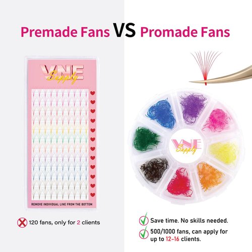 500 pcs Mixed colorful lash extensions | premade volume lash extensions | premade mega volume fans | colored lash extension | russian volume eyelash extensions. 6D and 8D