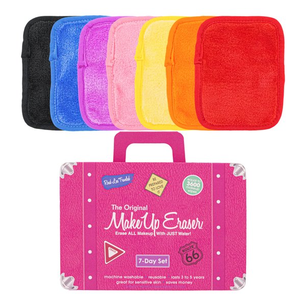 MakeUp Eraser, 7-Day Set, Erase All Makeup With Just Water, Including Waterproof Mascara, Eyeliner, Foundation, Lipstick, and More, Road Less Traveled, 7 Ct.