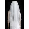 Bridal Veil Ivory 2 Tiers Fingertip Length Pencil Edge Scattered Rhinestones