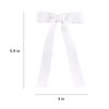 Wave Shaped Hair Bow Clips, Grosgrain hair bows with tails, Ponytail Holder hair Accessories for Kids Girls, White