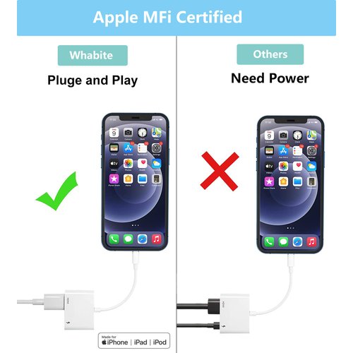 Wahbite Lightning to HDMI Digital AV Adapter, 1080P Video AV Audio Converter Cable, HDMI Sync Screen Connector Compatible with iPhone 14 13 12 11 XR XS Max X 8 7 6 Plus to HD TV Projector Monitor