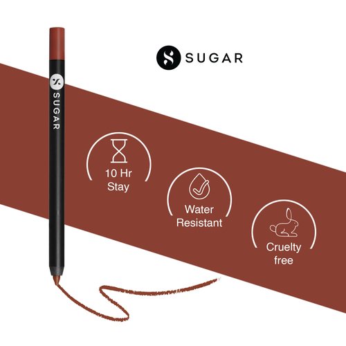 SUGAR Cosmetics Lipping On The Edge Lip Liner - 01 Taffeta Terracotta with Sharpener Water-Resistant, 10 Hours With Zero Feathering Or Fading.