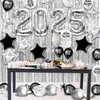 New Years Eve Party Supplies 2025 Silver, 86 Pcs Happy New Year Decorations 2025 Silver, New Years Eve Decorations Black And Silver, New Years Decorations 2025