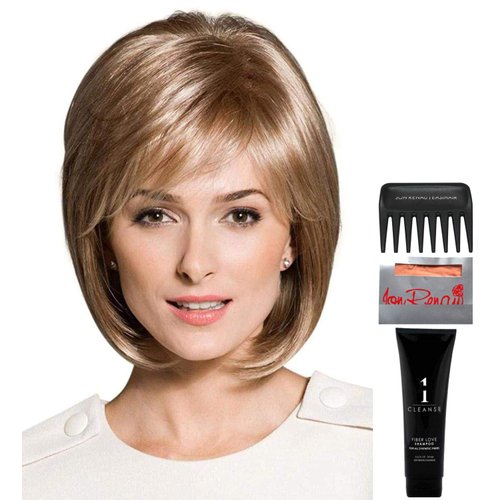 Bundle - 5 items: Cameron Wig by Rene Paris, Christy's Wigs Q & A Booklet, 2oz Travel Size Wig Shampoo, Wig Cap & Wide Tooth Comb - Color: SPRING HONEY