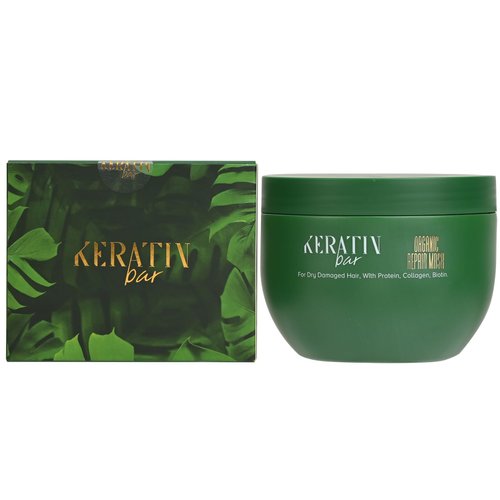 KERATIN BAR Hair Mask Deep Conditioner Treatment, Keratin Protein, Collagen, Repair & Dry Damaged Hair, All Hair Types, Vitamin (Organic Hair Mask)