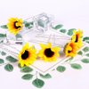 Leadigol 5PCS Flower Hair Pins, Bridal Headpiece, Sunflower Wreath for Women Lady Girls, Sunflower Hair Pins, Party Wedding Bridal Hair Pins Clips
