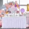 White Table Skirts for Rectangle Tables 6ft Polyester Pleated Table Skirt Ruffle Tablecloth for Wedding Birthday Party Baby Shower Bridal Shower Banquet Table Decorations