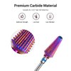 MelodySusie Professional Tornado Nail Drill Bits, 3/32'' Carbide Tungsten Multi-function Bits, Suitable for Manicure Pedicure Cuticle Gel Polishing, Salon Bits, Purple, Series Bit-X, Medium
