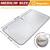 Magnelex Car Windshield Sun Shade with Storage Pouch. Reflective 240T Material Sun Visor with Mirror Cut-Out for Truck, Van or SUV. Foldable Sun Shield for Heat and UV Protection (Medium)