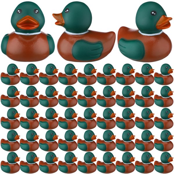 PullCrease Rubber Duck 2 Inch Duck Bath Toy Floating Rubber Ducky Adorable Rubber Duck Party Supplies for Ducky Birthday Party Gift Nature Birds Lovers Duck Hunting Decoration (24 Pcs,Mallard)