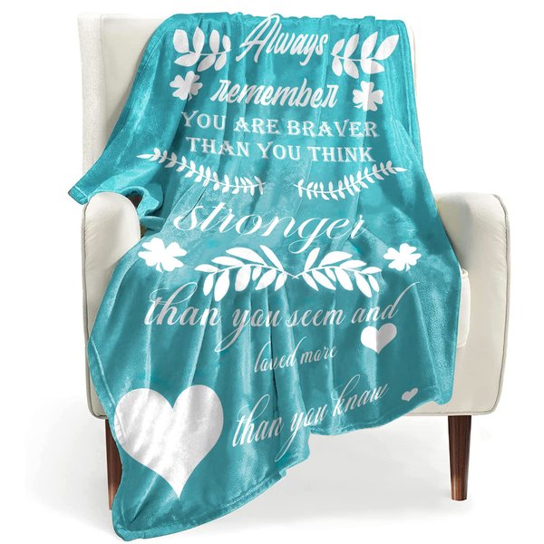 BOOPBEEP Inspirational Get Well Soon Gifts for Women, Christian Spiritual Gifts for Women Religious Blanket with Bible Verse Prayers Birthday Gifts Healing Throw Blanket (Teal, 40"x50")