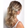 Latious Silver Bride Wedding Hair Comb Crystal Bridal Side Comb Leaf Hair Piece Rhinestone Hair Accessories for Women and Girls (Silver)