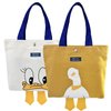 Kovewon 2PCS Small Canvas Tote Bag for Women Cute Mini Duck Book Tote Bag Preppy Reusable Bags for Grocery, Essentials, Water Bottle, Keys, Book, Bible