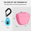 Left&Right Dog Clicker Training Kit,Silicone Dog Training Treat Pouch and Dog Clickers,Dog Treat Bag with Clicker Training for Dogs,Pet Treat Bag with Convenient Magnetic Buckle Closing and Waist Clip